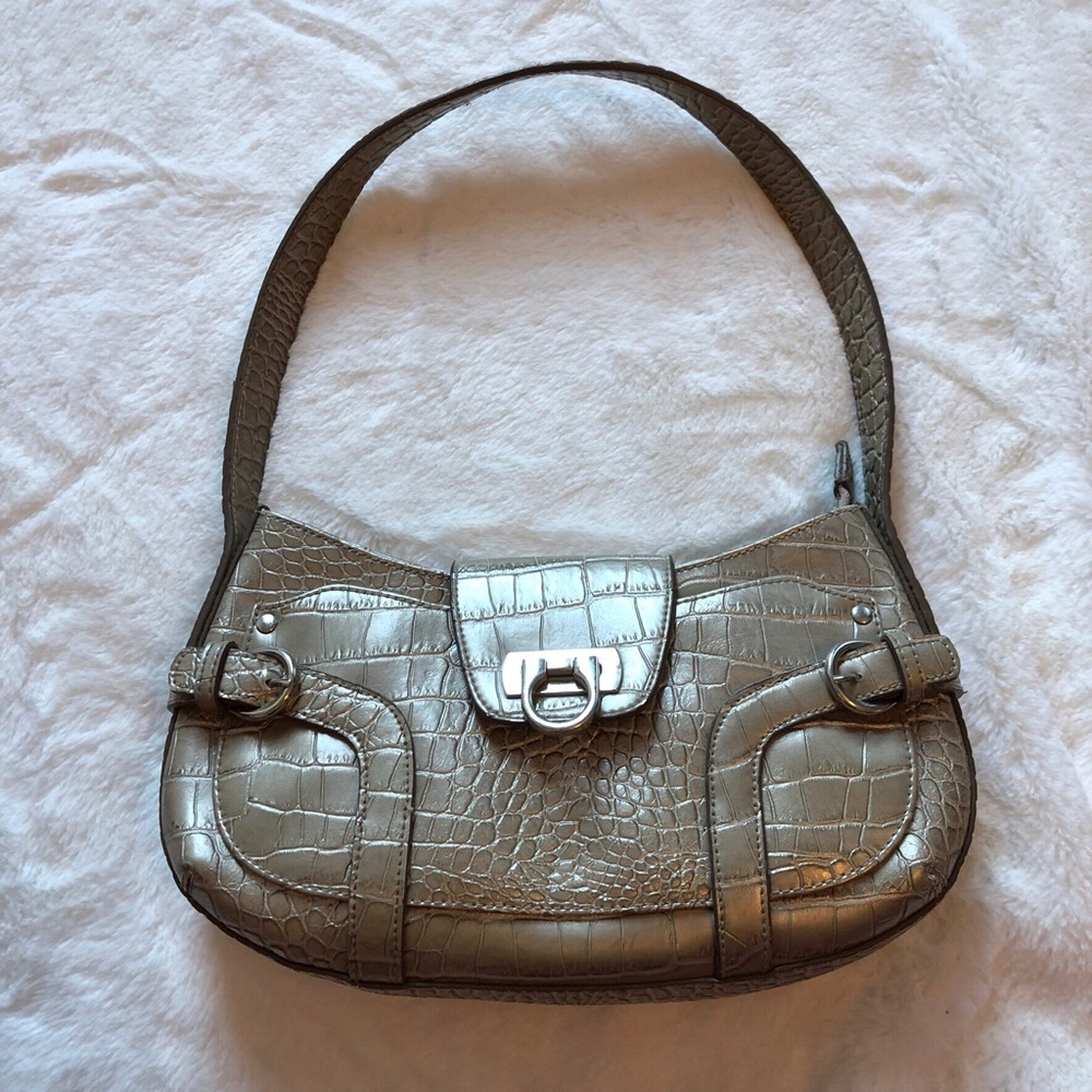 Embossed shoulder purse